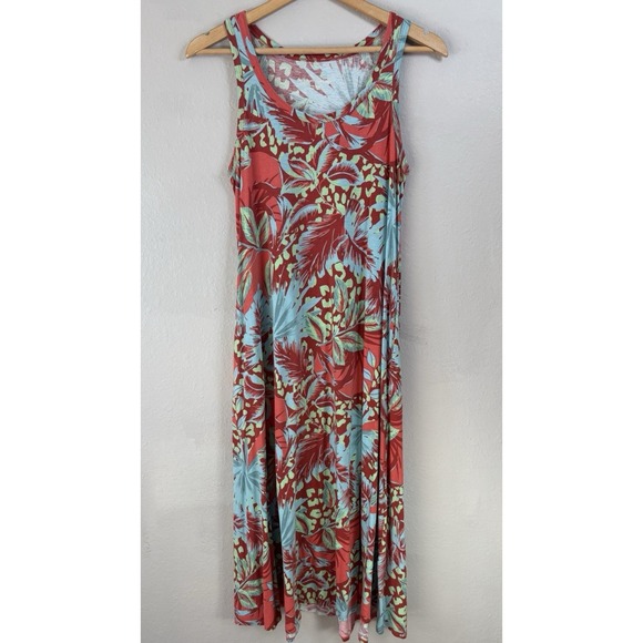 Soft Surroundings Dresses & Skirts - Soft Surroundings Tropical Floral Maxi Dress Flowy Sleeveless Resort Vacation PS